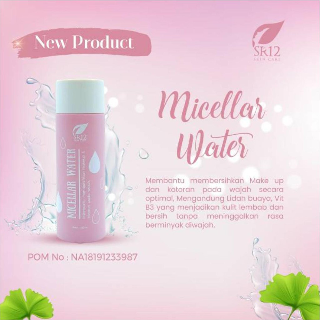 MICELLAR WATER / MICELLAR WATER SR12 / PEMBERSIH WAJAH TERBAIK..!! / MEMBERSIH MAKEUP