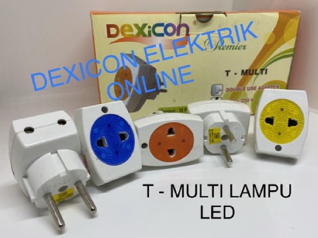 Steker T Multi/colokan T Multi/T Multi led warna/steker T Multi murah/T multi indikator lampu