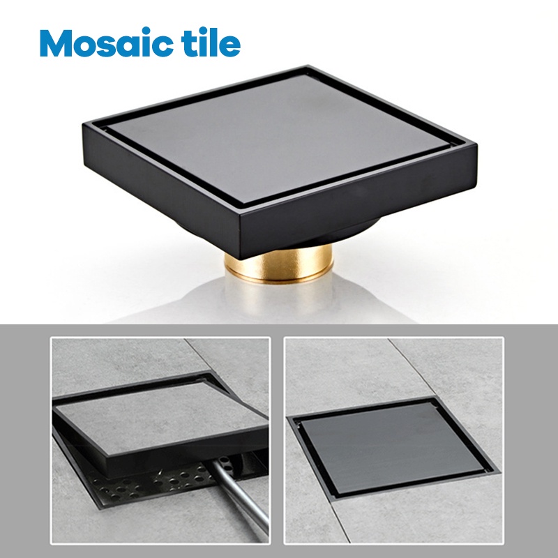 Floor Drain Brass/Stainless Anti Serangga Saringan Got Anti Bau/Anti Kecoa Hitam Tak Terlihat Floor Drain