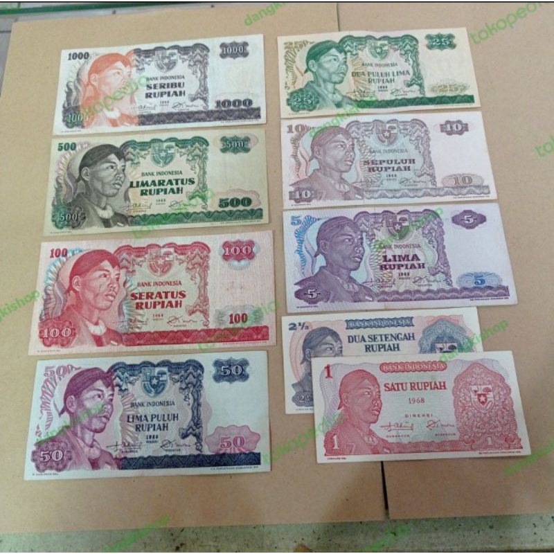 uang kuno set soedirman 1-1000 gress