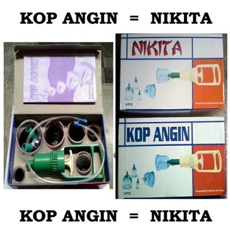 NIKITA - KOP ANGIN - ALAT BEKAM PAKAI SELANG ISI 6 - kop kesehatan