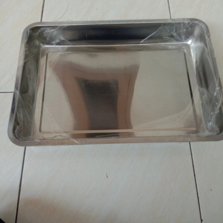 Loyang nampan stainless stell 50 cm  x 35 cm x 4,8 cm Baki tebal awet