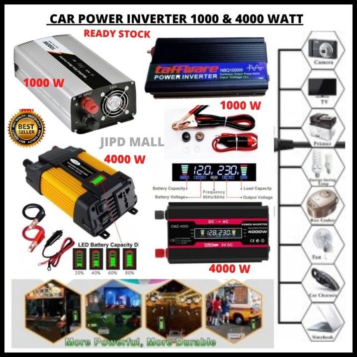 Power Inverter Converter Aki Mobil Dc12V To Ac220V 1000Watt Psw 111131