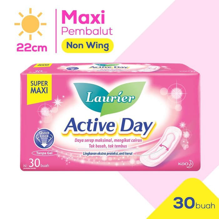 LAURIER Super Maxi Active Day 30S / Pembalut isi 30 pcs BY AILIN