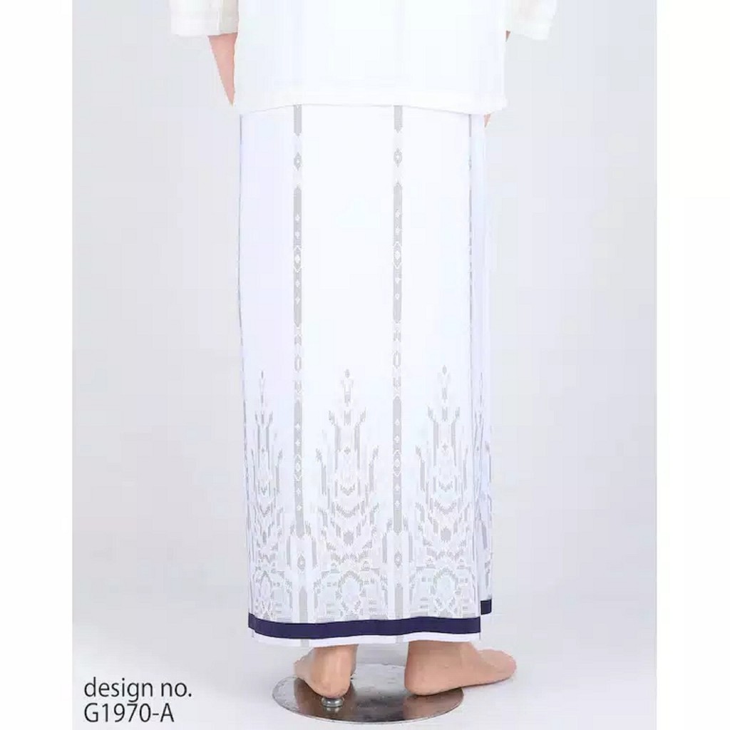 SARUNG PRIA DEWASA BAHAN KATUN BSY PM PULAU MAS AL BARKAH PUTIH SAMARINDA JUMBO 115 CM X 120 CM