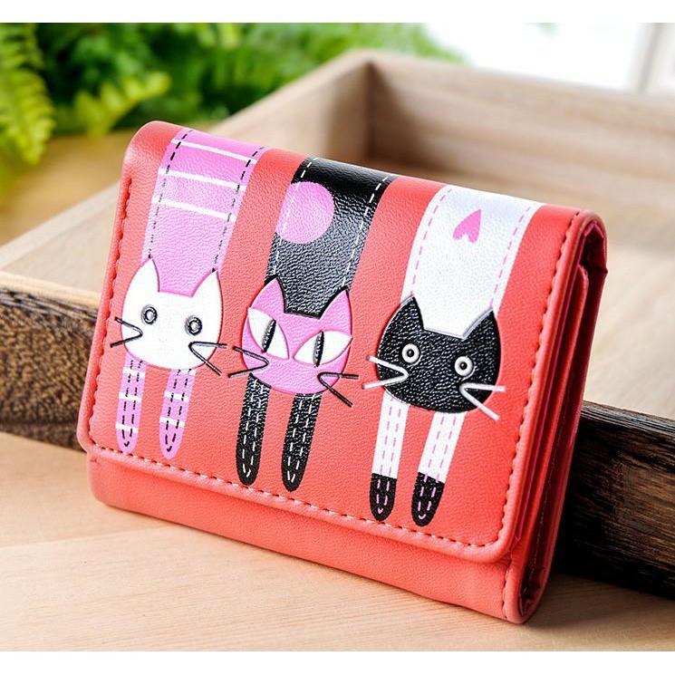 OTS 098 - Wallet / Dompet Wanita Lipat Mini fashion korea Triple Cat