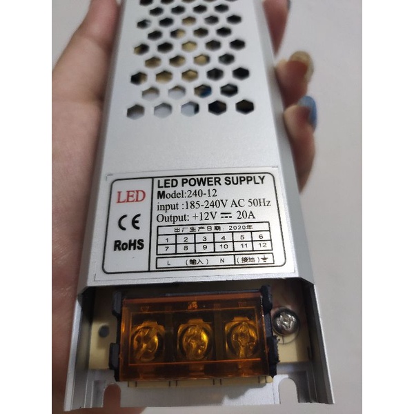 power supply slim 20A 240W DC 12V