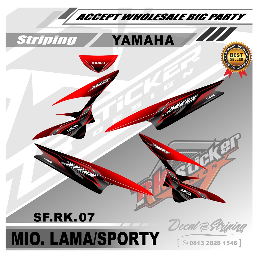 Sticker Striping MIO SPORTY / LAMA - Stiker Striping Variasi Motor Desain Petronas Rk-07