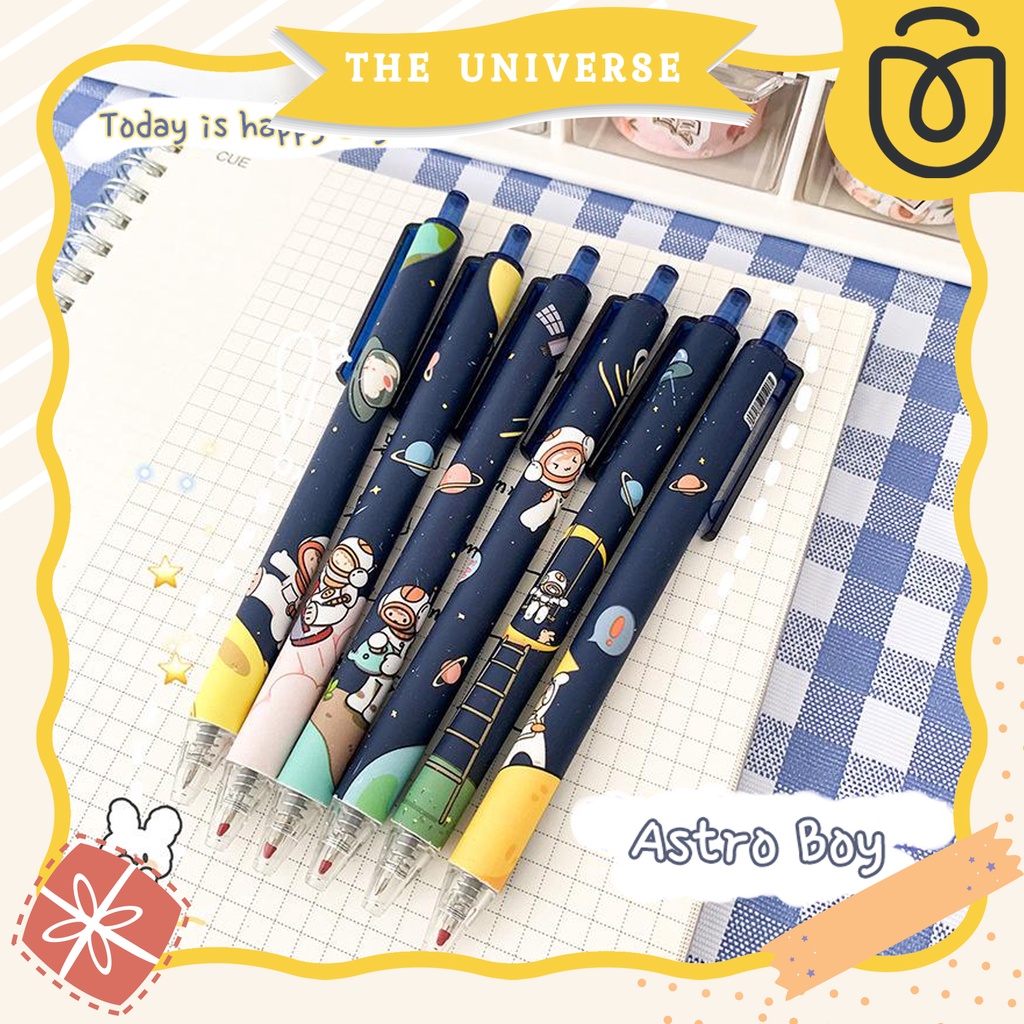 [THE UNIVERSE] Pulpen Gel Mekanik 0.5mm CUTE CARTOON Pena Mekanik Stationery BUJO Aesthetic - ST002