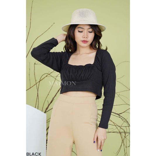 Ruched Crop Top | Knit Longsleeve | Maimon