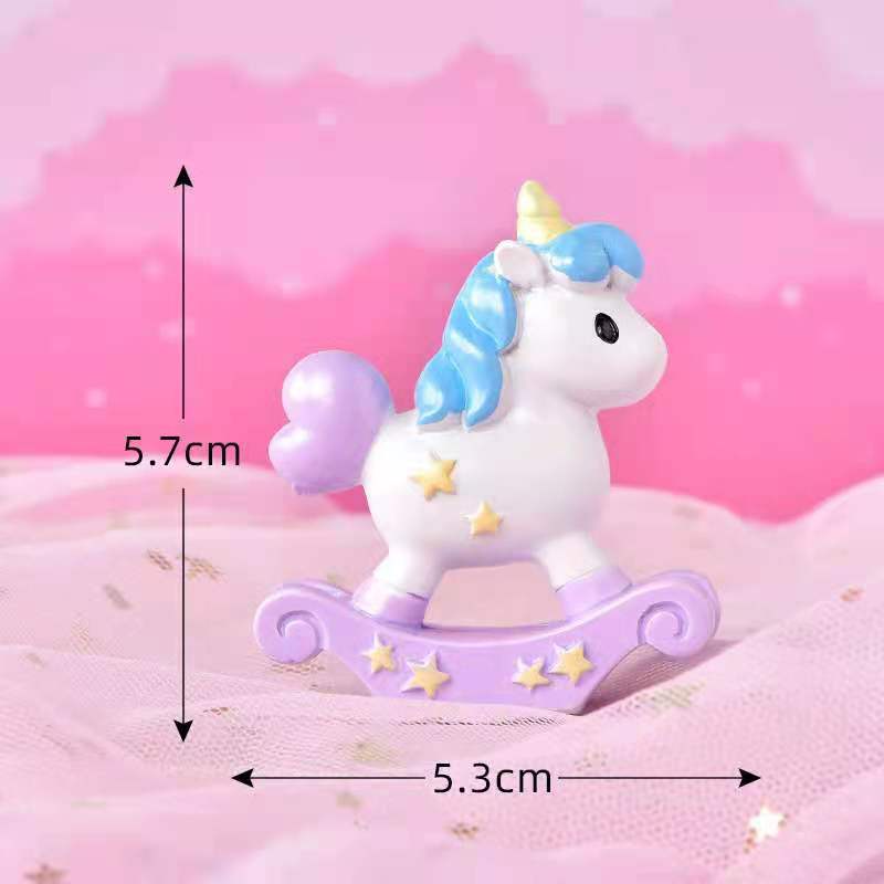 Cake Topper Figure Hiasan Kue Karakter Type Mini Unicorn Horse /Pcs