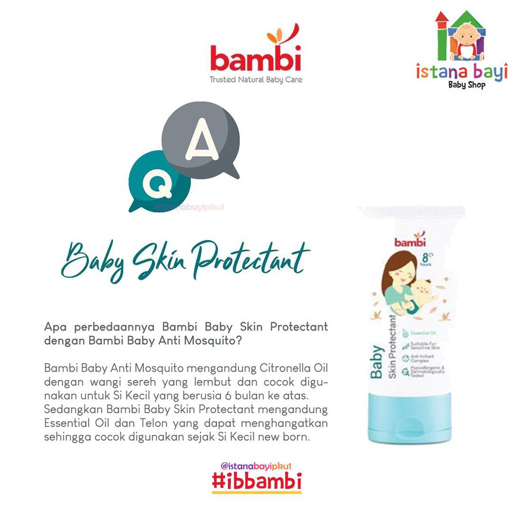 Bambi Baby skin Ptotectant 50 ml - Anti Mosquito Lotion/lotion anti nyamuk