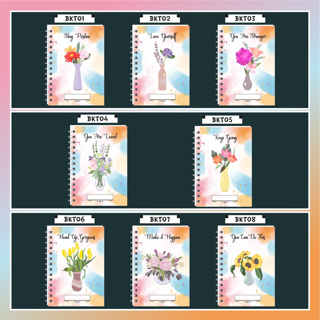 

Notebook / Ring Note Floral / Flower Bouquet / Buket Bunga Unik Spiral A5 Murah