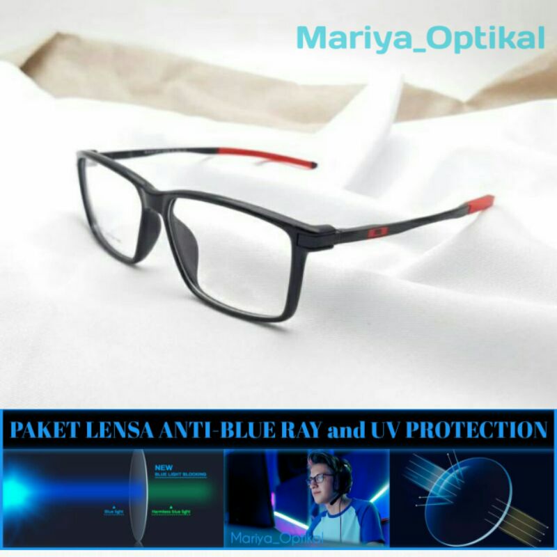 KACAMATA SEPORTY BLURAY ANTI UV FREM PRIA 5837 LENSA MINUS SILINDER PLUS