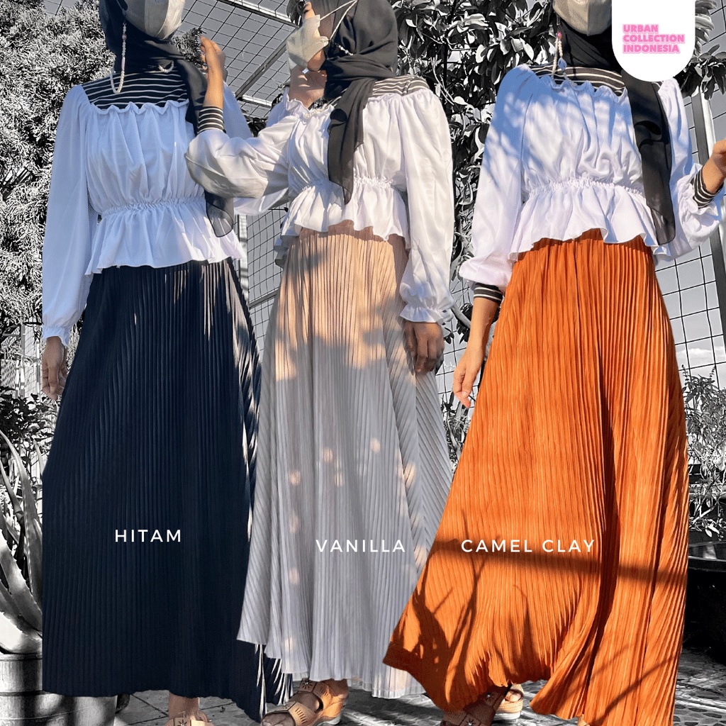 ROK PLISKET / ROK PLISKET LIDI / ROK REMPEL KECIL / ROK PLISKET REMPEL KECIL [ BISA COD ]