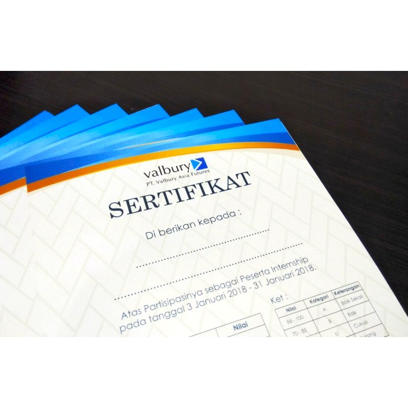 

Desain Custom & Cetak Sertifikat - Piagam - Penghargaan Custom ukuran A4