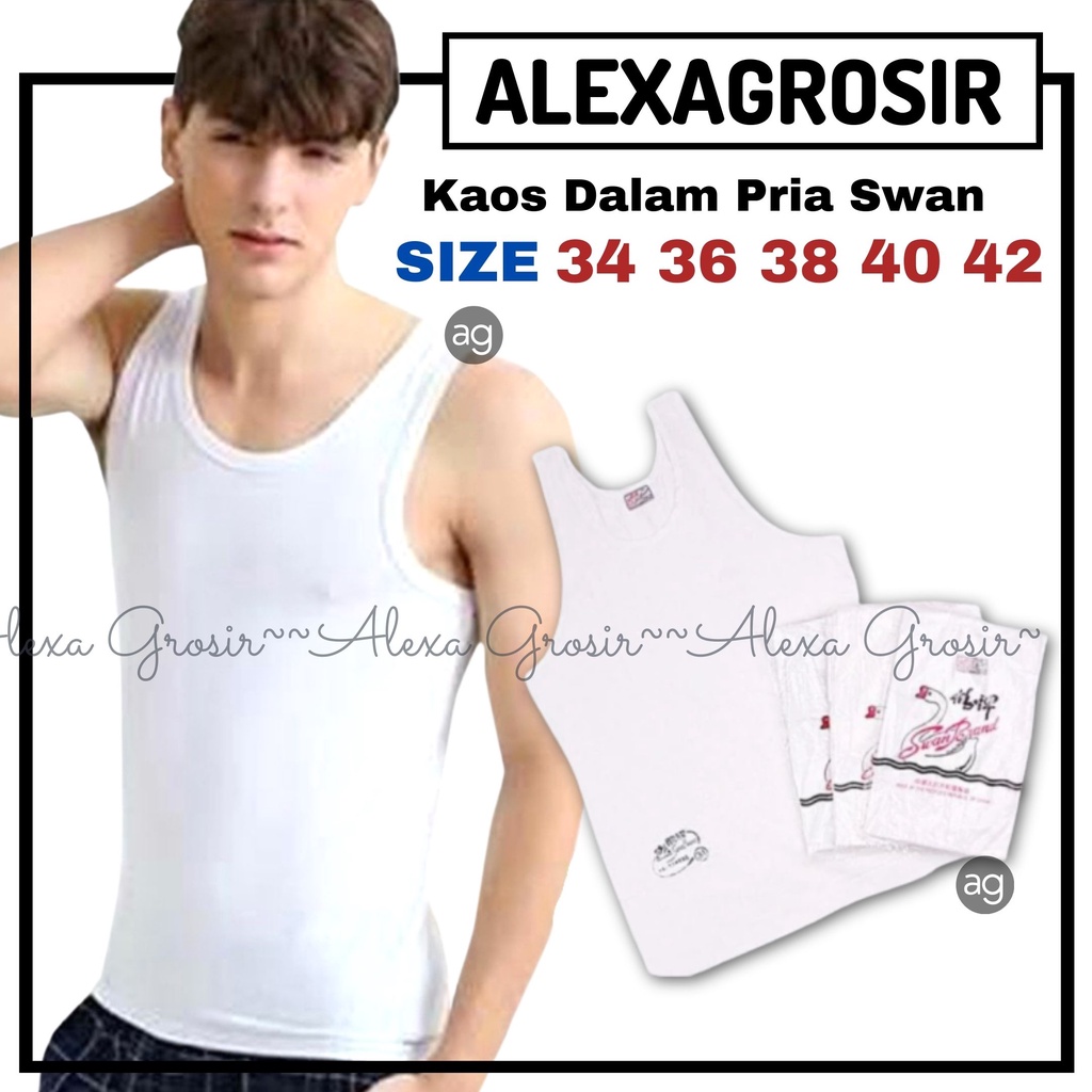 Kaos Dalam Pria Singlet Pria Kutang Cowok Swan Brand Kaos Dalam Pria Size 34-36-38-40-42