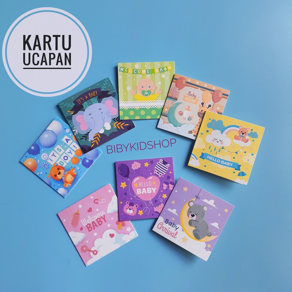 Kartu Ucapan Bayi Newborn Baru Lahir Greeting Card Newborn Baby Kartu Ucapan Kelahiran Bayi