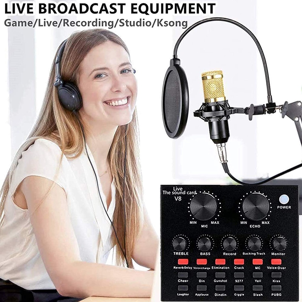 Microphone Studio Kit Profesional Condenser Broadcasting Recording Mic