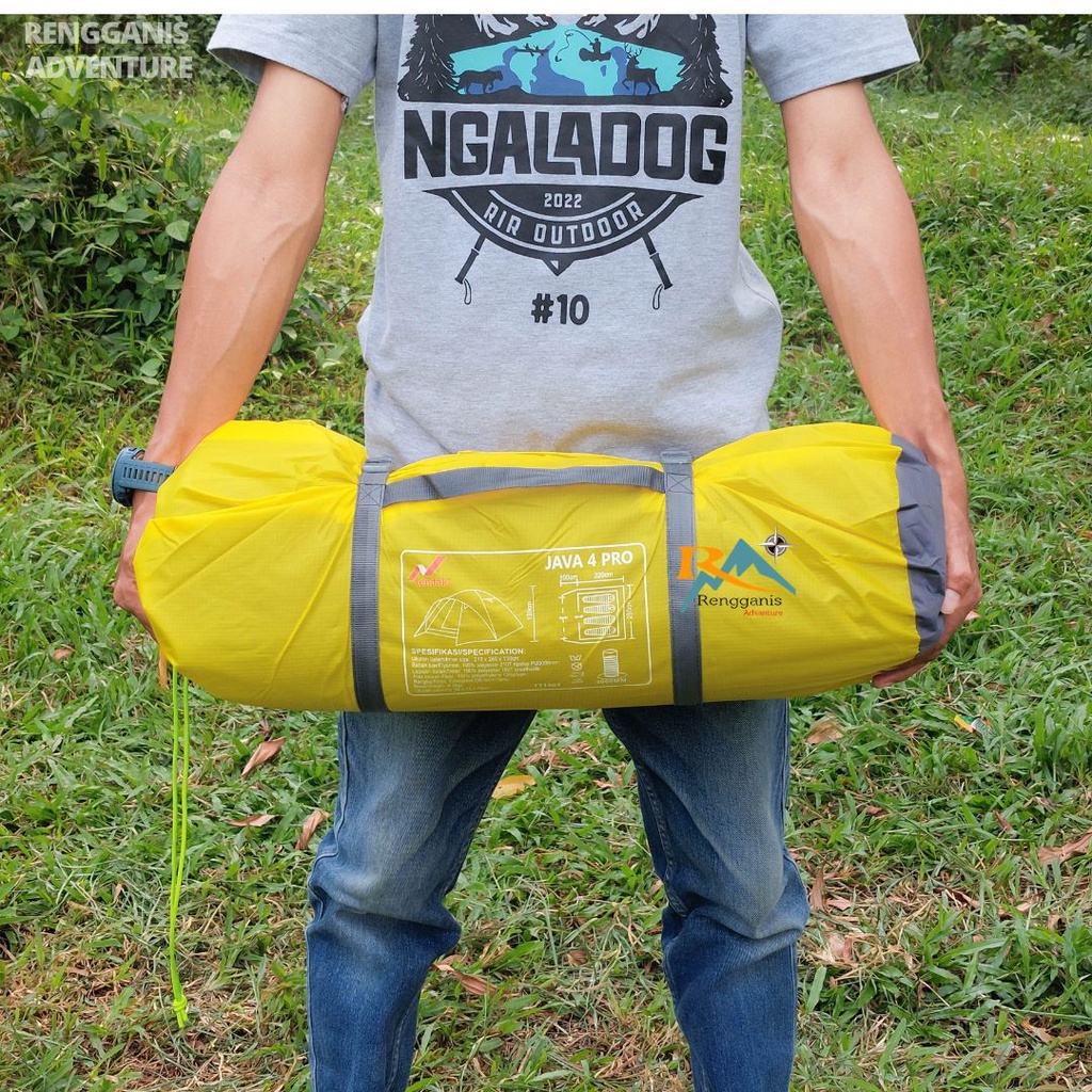 Tenda Camping Java 4 Pro Borneo 4 Orang Frame Fiber Tendaki NSM 4 Orang Kapasitas 4 - 5 Orang