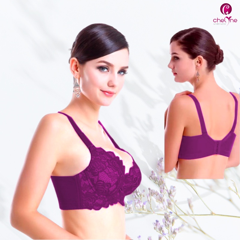 BH Chelyne Busa Tebal 2962 Push Up Full Brukat - Full Cup Bra Dengan Kawat Penyanggah