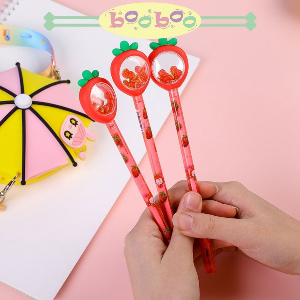 

TOKO BOOBOO | Pulpen gel | pena gel | bolpen gel wortel strawberry souvenir hadiah alat tulis