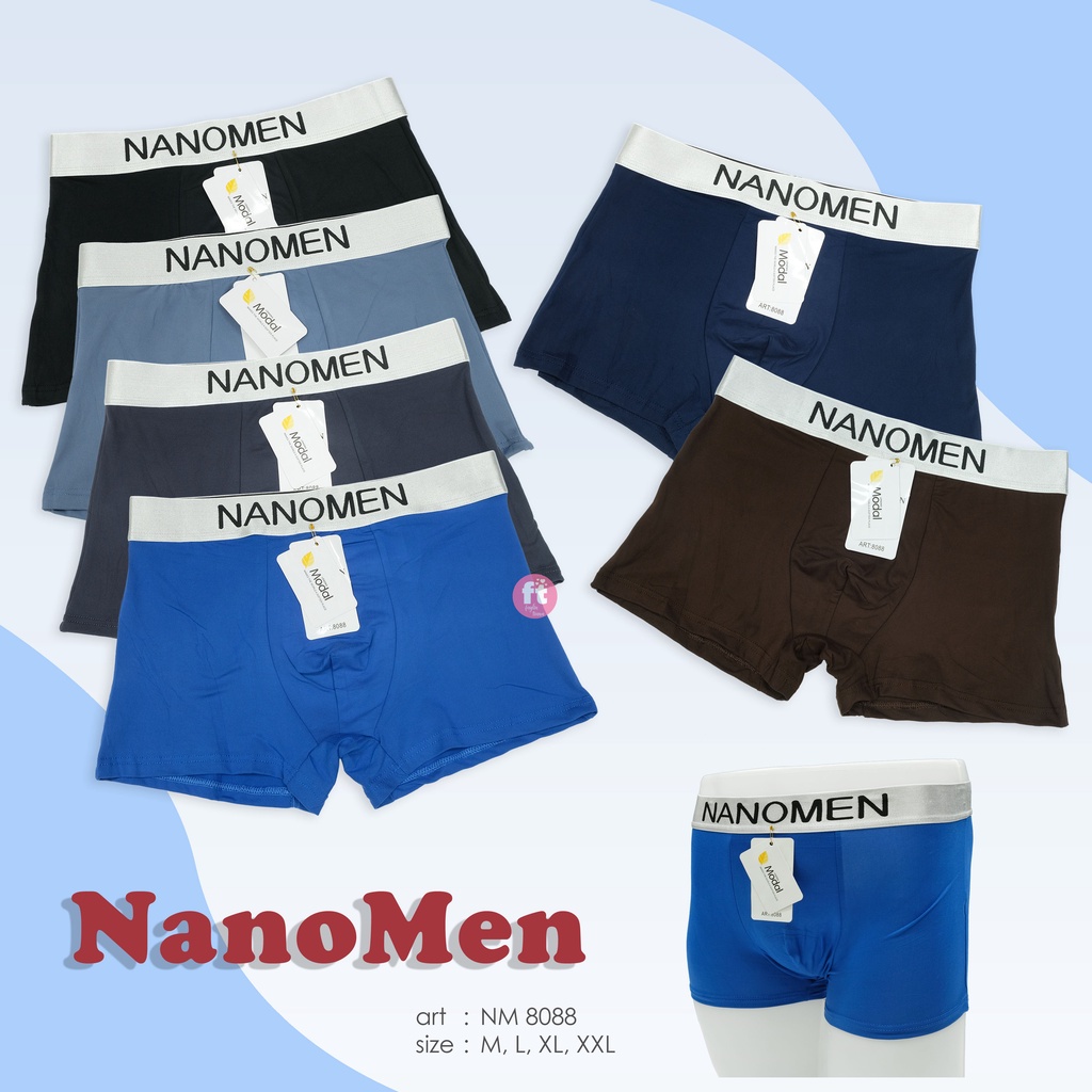 NANOMEN | Celana Dalam Boxer Pria / Celana Dalam Segi4 Pria / art NM 8088