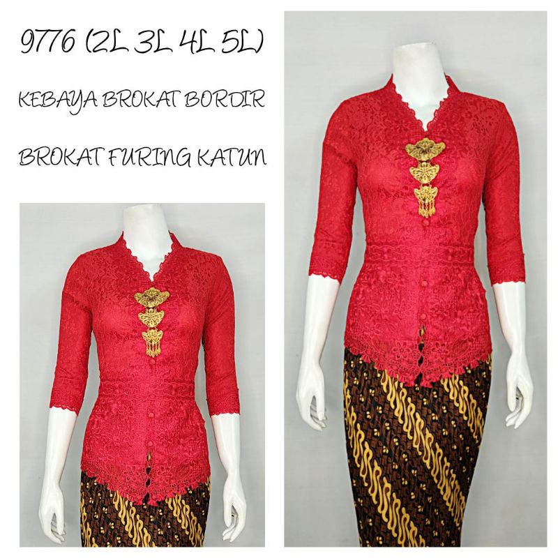 Indah KEBAYA BRUKAT BORDIR ENCIM JUMBO MODERN LENGAN 7/8 BORDIR SENADA FURING KATUN KEBAYA WISUDA KEBAYA KATUN KEBAYA AKAD KEBAYA MODERN 2L 3L 4L 5L 9774 & 9776 A
