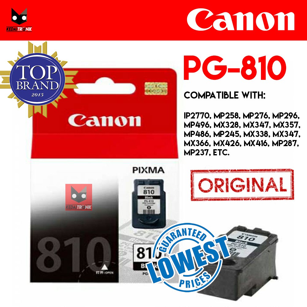 ORI CATRIDGE PRINTER  CANON PG810 BLACK HITAM PG 810 