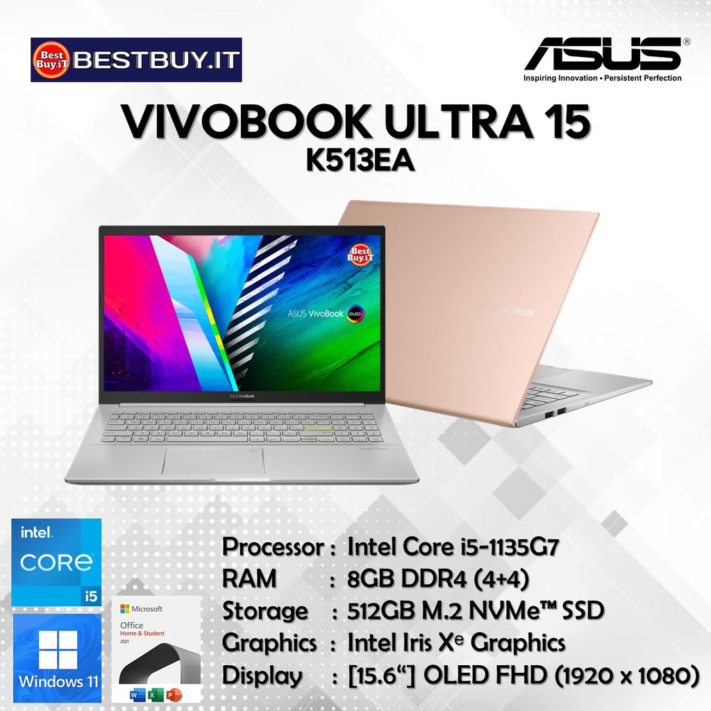 Jual Asus Vivobook Ultra 15 Oled K513ea I5 1135g7 8g 512g 156oled W11 Ohs Shopee Indonesia 1973