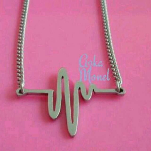 Kalung detak jantung stainless monel