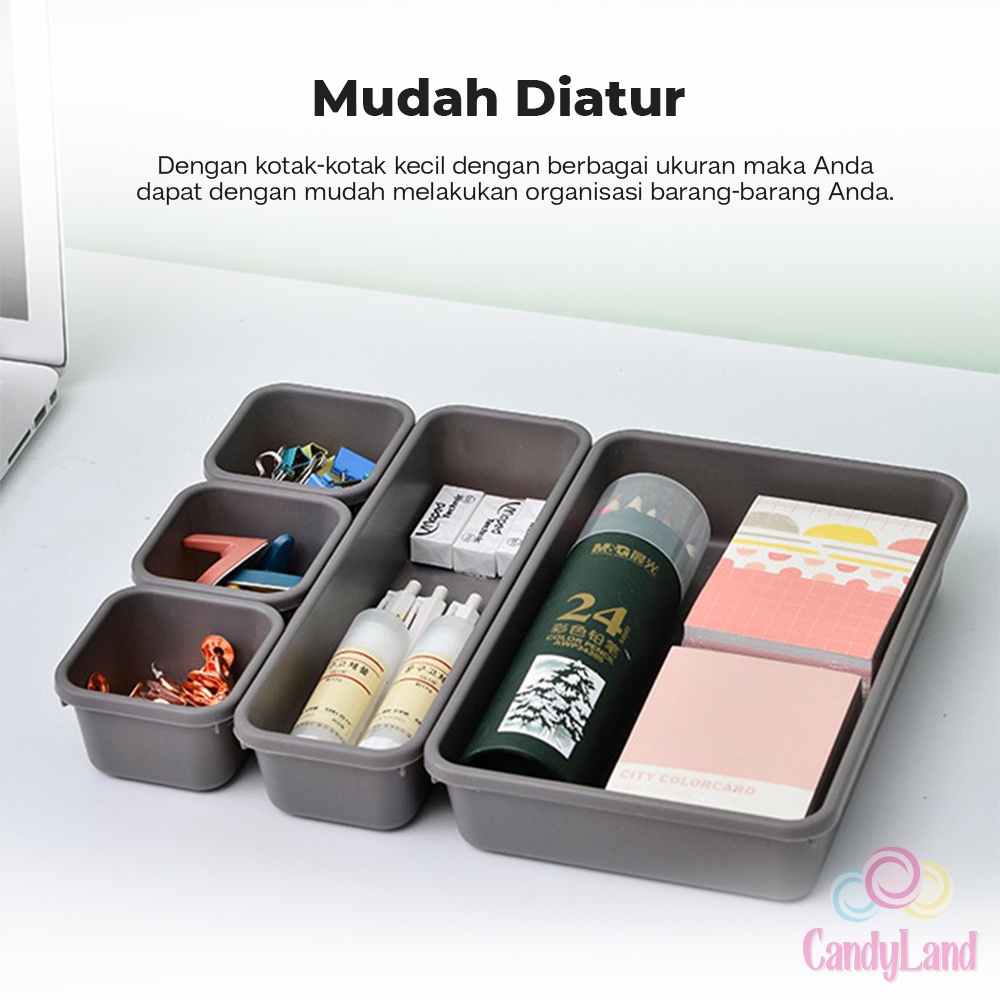 Kotak Pembatas Sekat Laci Kotak Penyimpanan Make Up Divider Case Organizer 8 Pcs