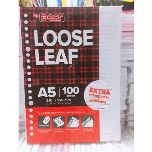 

KERTAS BINDER LOOSE LEAF BIG BOSS JOYKO KIKY ISI 100 LEMBAR UKURAN A5 B5