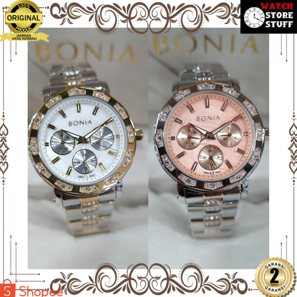 [JAM TANGAN PRIA WANITA | RANTAI | KULIT | KARET | MURAH | WANITA FASHION BONIA]BONIA BNB 10427 STRA