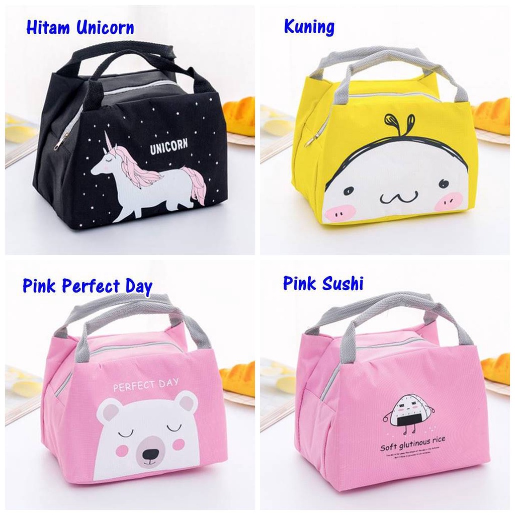 HomiHomi Tas Tempat Kotak Makan Bekal Lunch Box Anak Tahan Panas Motif Binatang TM015