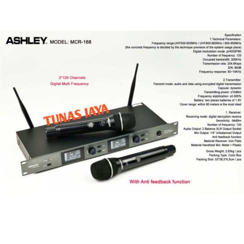 MIC WIRELESS ASHLEY MCR168 MIC WIRELESS ASHLEY MCR-168 ORIGINAL MIC ASHLEY MCR 168