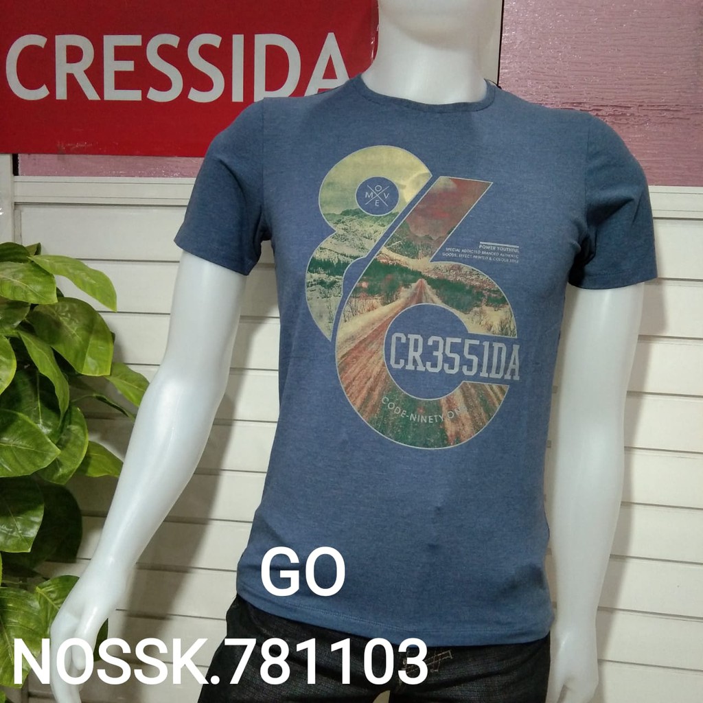 gof CRESSIDA + NOS4  KAOS FASHION 100% ORIGINAL Atasan Baju Pria (SLIMFIT)