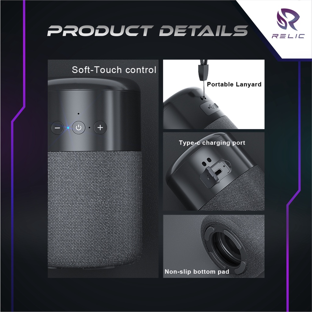 Speaker Bluetooth Relic Dengan TWS Super Bass Pengeras Suara Perangat Audio Premium Termurah