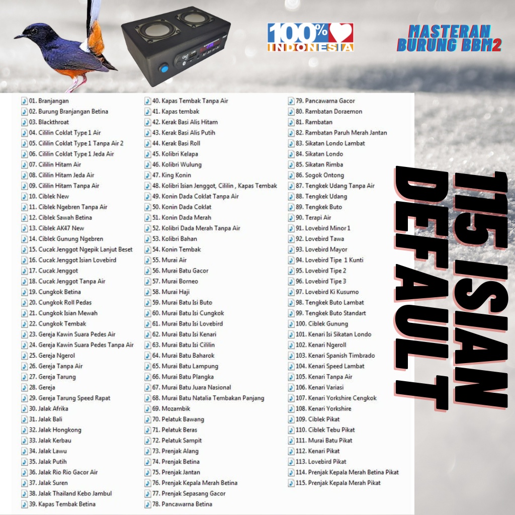 BBM2 MASTERAN PEMASTERAN BURUNG DIGITAL MP3 MASTER BIRD SONIC SONO
