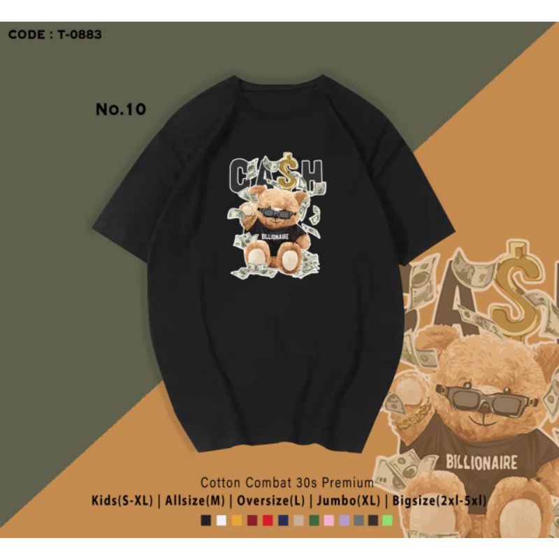 KAOS BERUANG COWO LUCU/KAOS BEAR/TSHIRT BEAR KATUN UNISEX