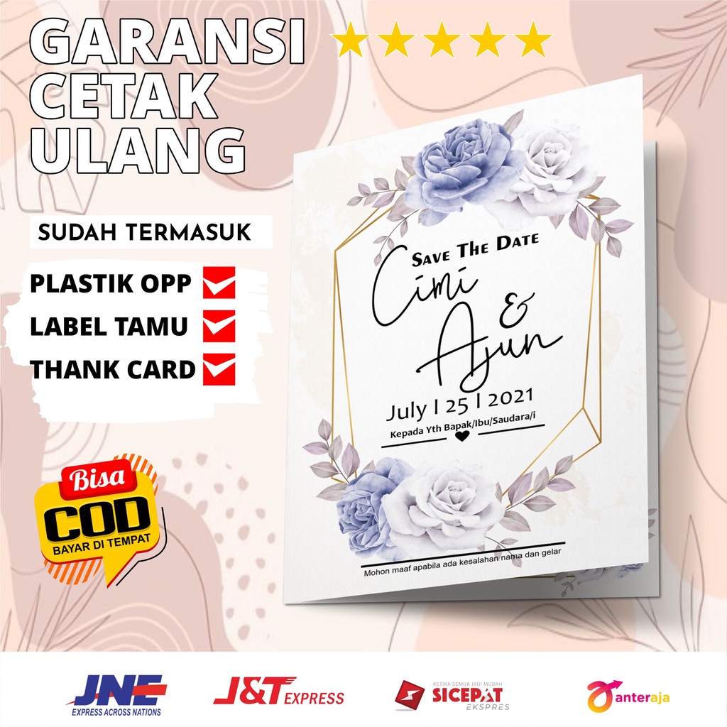 Undangan Pernikahan Custom Softcover Lipat 2 atau 3