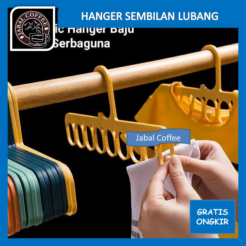 Multifungsi Nine Hole Magic Hanger / Hanger Sembilan Lubang Serbaguna / Gantungan Baju Berlobang