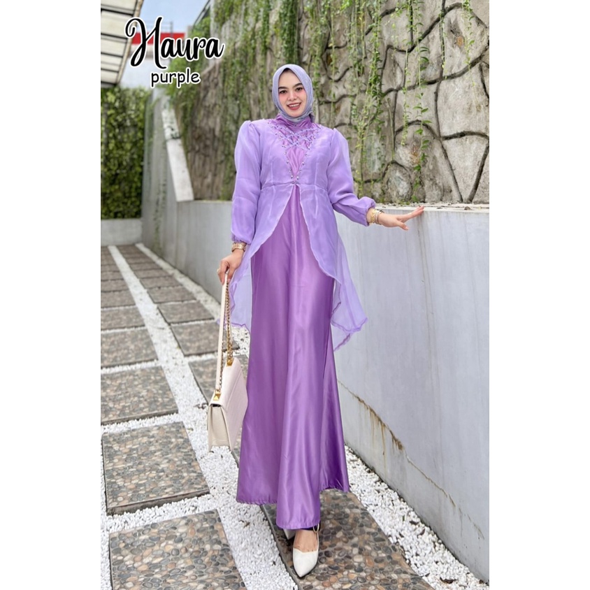 GAMIS KONDANGAN PESTA SIMPLE ORGANZA HAURA