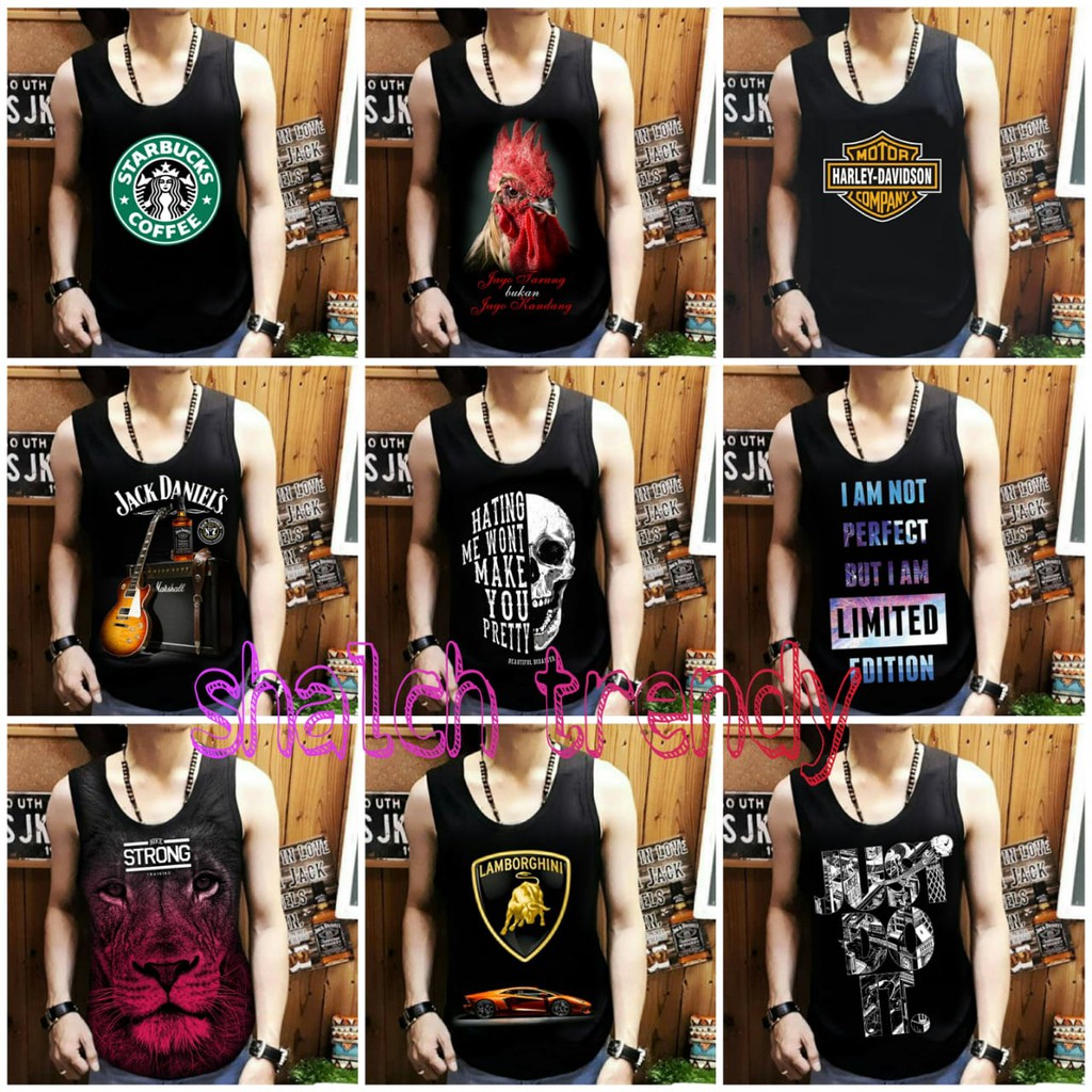 Shalch trendy Singlet Lekbong Pria Formal / Kaos Pria Tanpa Lengan