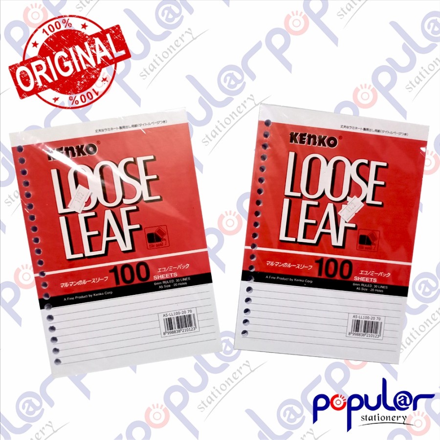 

Kertas Loose Leaf Isi Binder Kenko A5 Bergaris (100 Lembar)