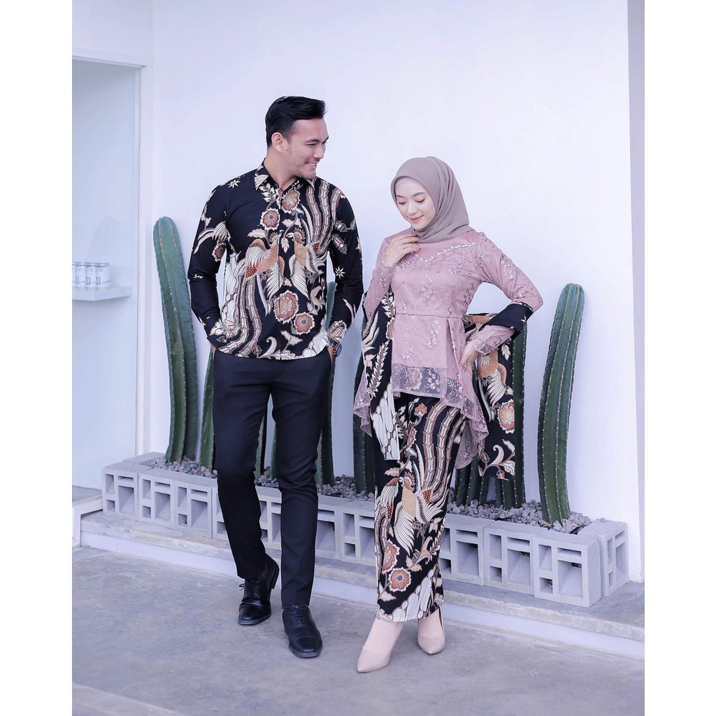 Set Kebaya Kalena - Kebaya Modern Kebaya Couple Tunangan Lamaran Baju Wisuda Batik Brukat Terbaru