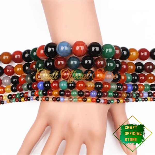 Bahan Gelang Batu Alam Mix Color Warna Warni 6/8/10mm