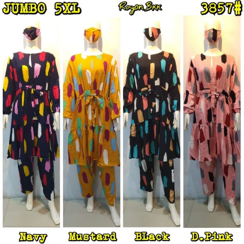 JOSJOLI_STORE/3857 Setcel/Stelan Wanita Dewasa Super Jumbo XXL 5XL Free Masker/Busui