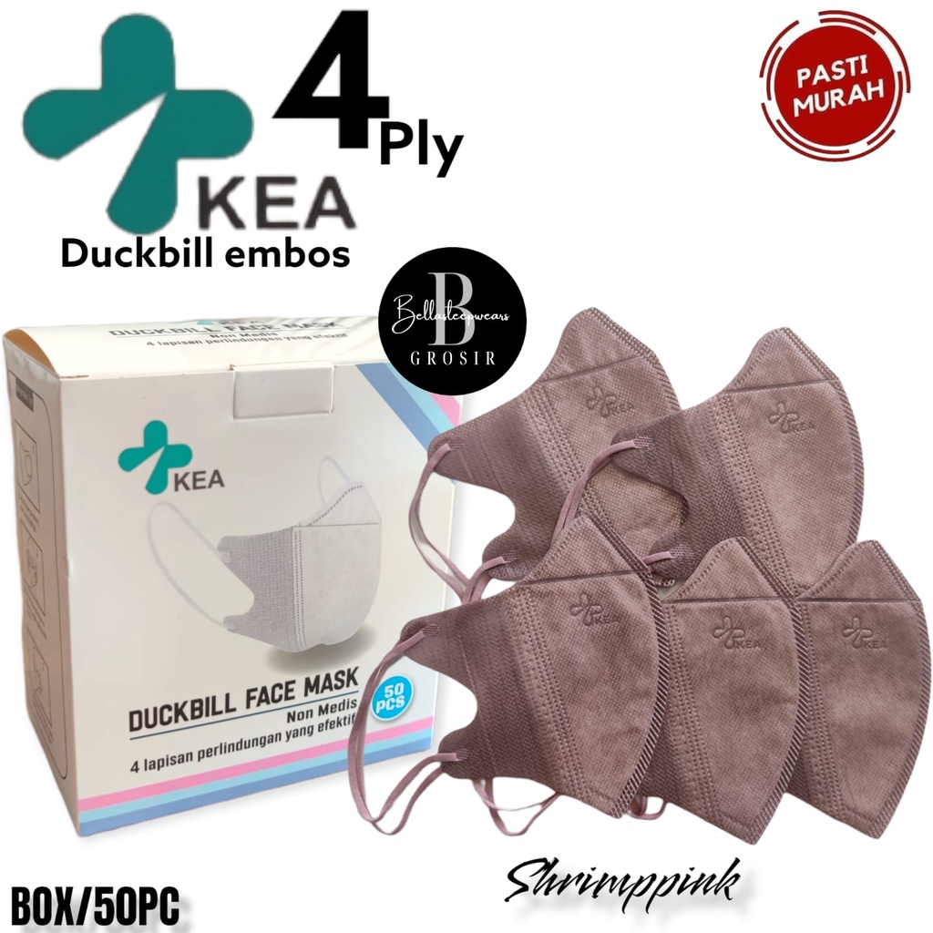 3PLY / 4PLY DUCKBILL KEA EMBOS GARIS- MASKER DUCKBILL 4PLY EMBOS KEA KEMENKES
