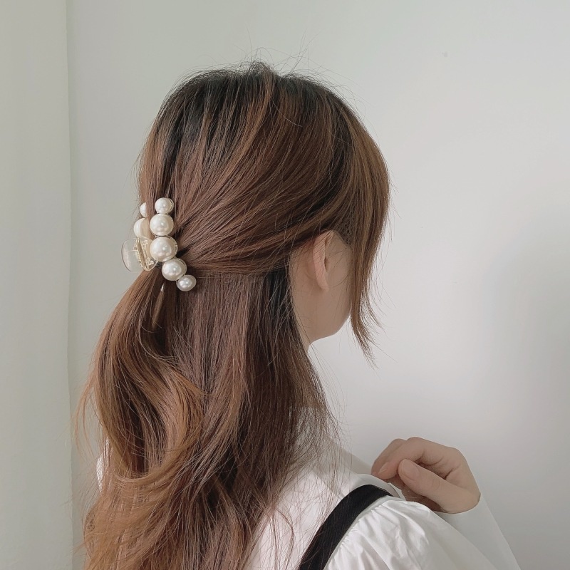 Korean Style Imitation Pearl Solid Color Plastic Women Hair Clips Hair Accessories Ornament